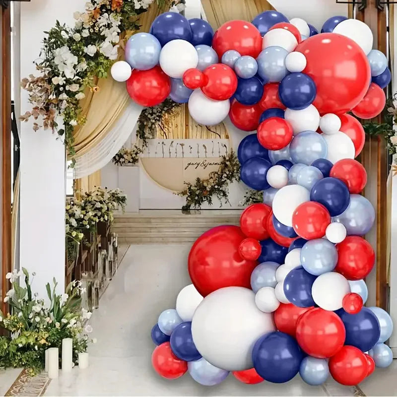 Red White Blue Latex Balloon Garland Kit for Party Decorations - 106 Pieces
