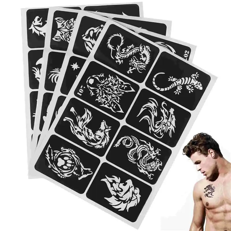Children's Face Glitter Stencils Kit for Tattoos and Makeup Templates