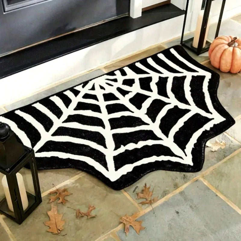 Halloween Bat-Shaped Bathroom Rug Non-Slip Floor Mat for Living Room Decor