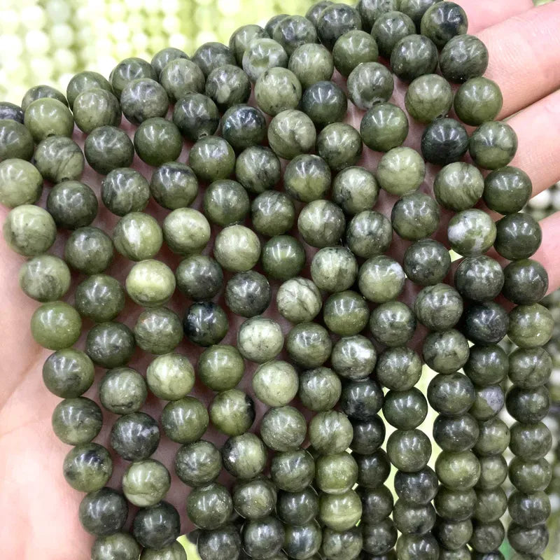 Natural Green Jade Beads - Round Spacer Stones for Jewelry Making, DIY Bracelets & Necklaces
