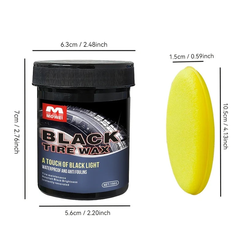 Car Tire Shine & Retread Wax - Durable Anti-Aging Gloss Enhancer, 150g