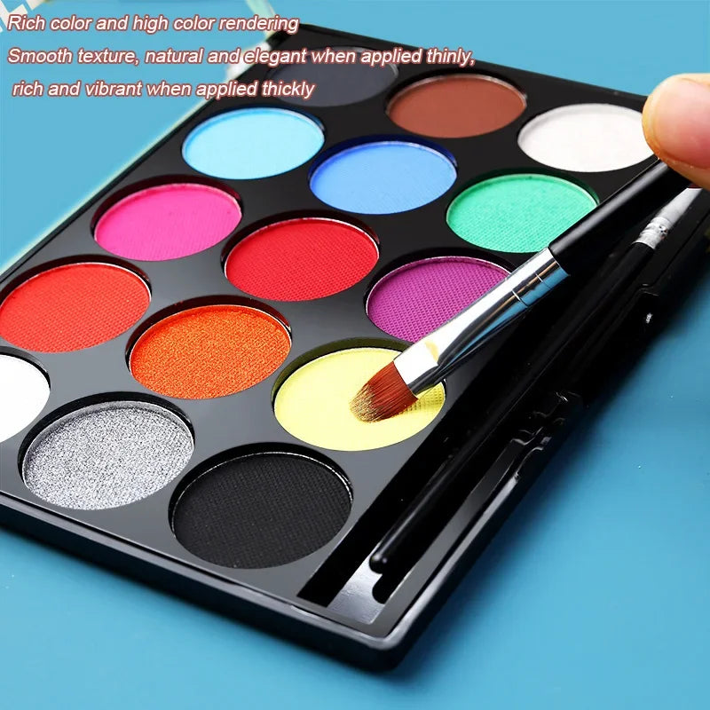 20 Colors Face and Body Paint Set Non-Toxic Safe for Kids Halloween Cosplay Party Art