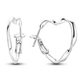 925 Sterling Silver Minimalist Pave U-Shape Hoop Earrings for Women - Gift-Ready