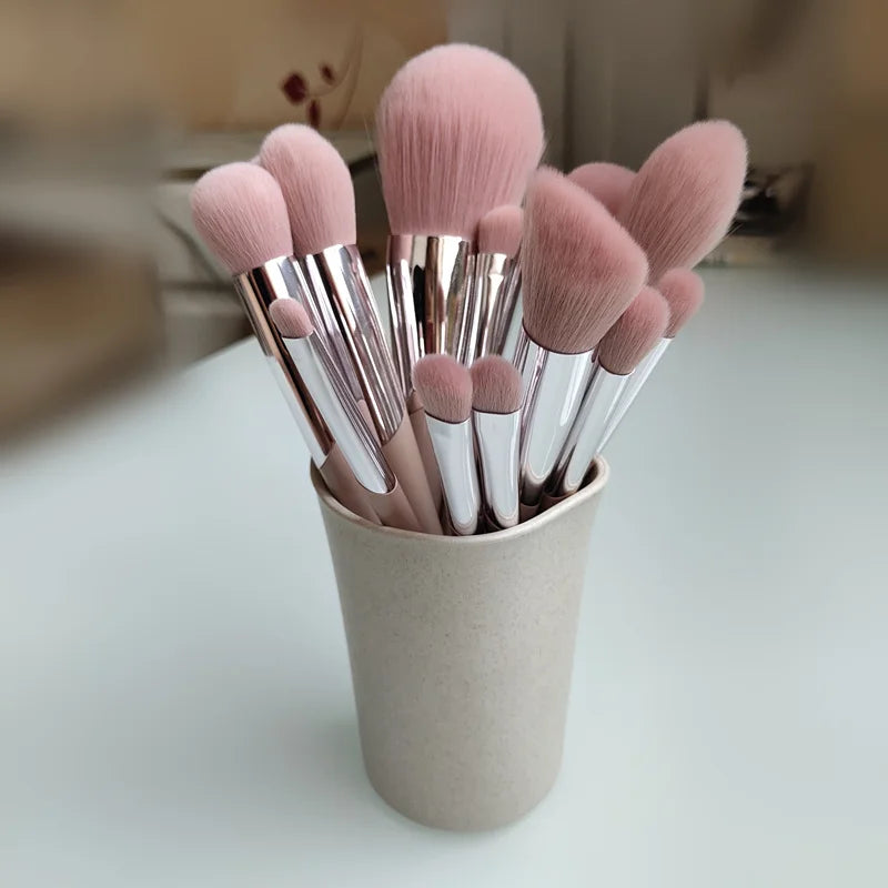 15pcs Makeup Brush Set with Foundation, Eyeshadow, Cheek Blush & Highlighter Brushes