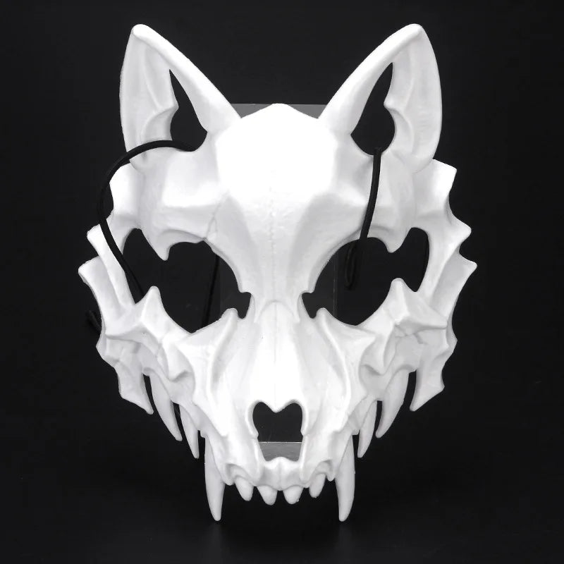 Halloween Half-Face Mask Cosplay Dragon Tiger Wolf Skull Mask for Performance