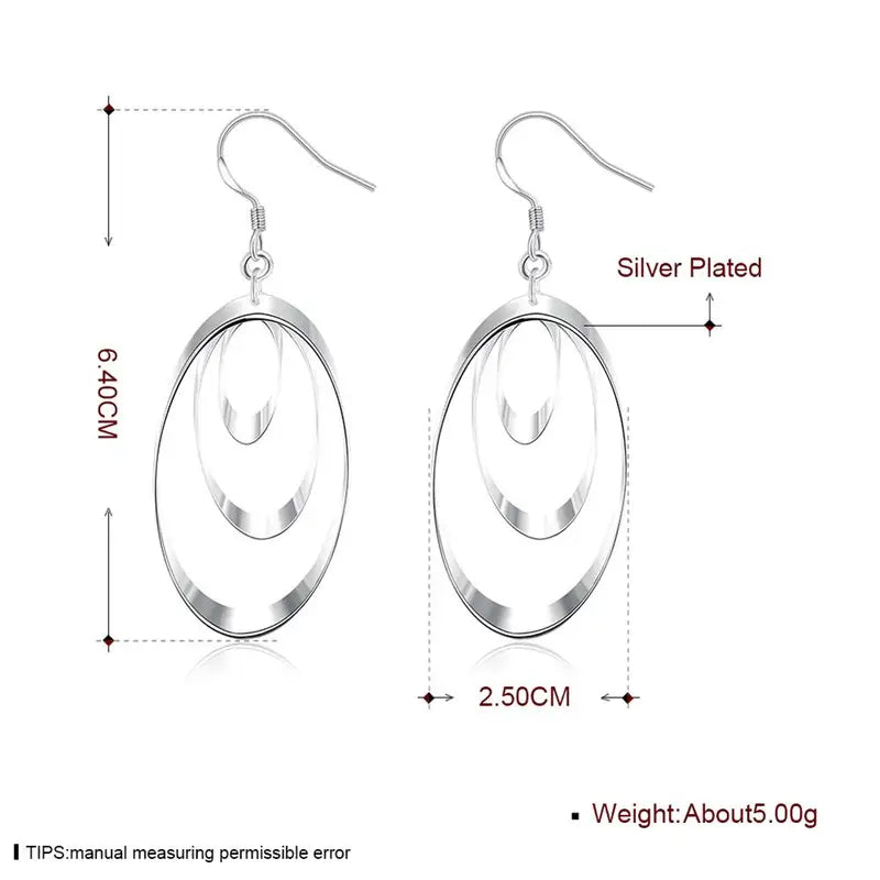 925 Sterling Silver Earrings for Women and Girls Round Charm Jewelry Wedding Engagement
