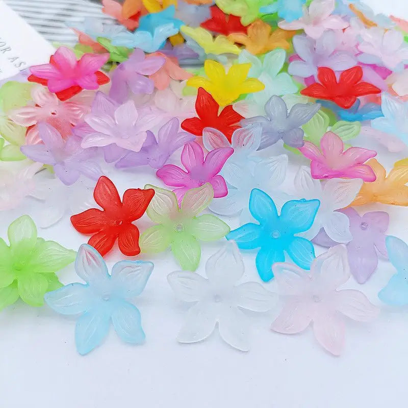 Frosted Acrylic Beads Caps 50/100pcs for Jewelry Making DIY Bracelets & Necklaces