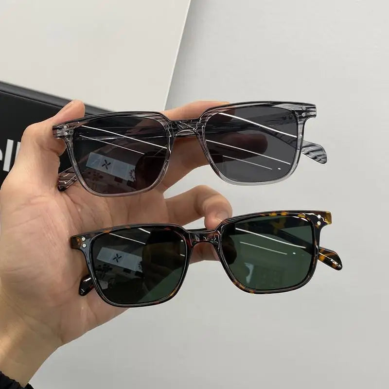 Rectangle Unisex Sunglasses with Polygon Vintage Design - Square Sun Glasses for Women and Men