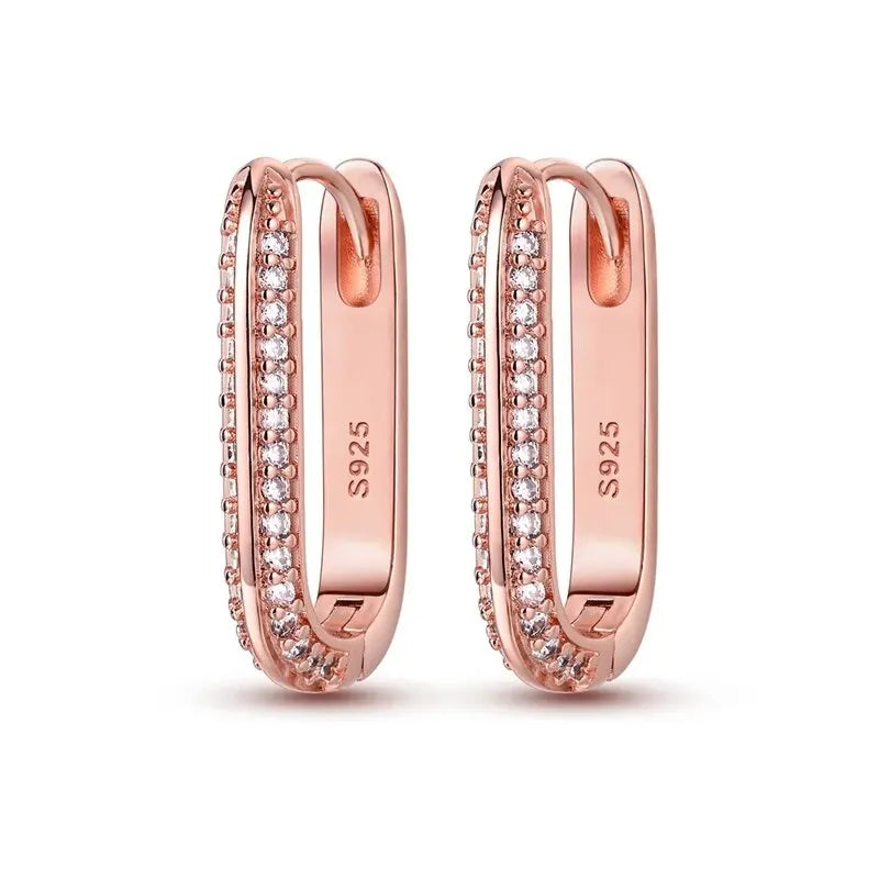 Sterling Silver Heart Hoop Earrings with Zircon CZ Infinity Love for Women