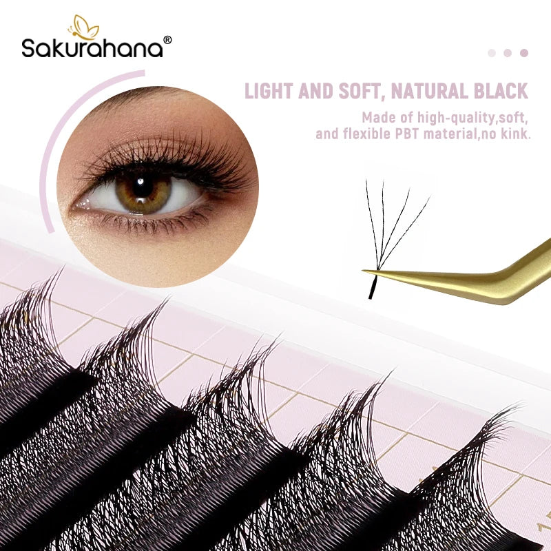 Premade 3D 4D 5D Eyelash Fans - Natural Soft Volume for Makeup