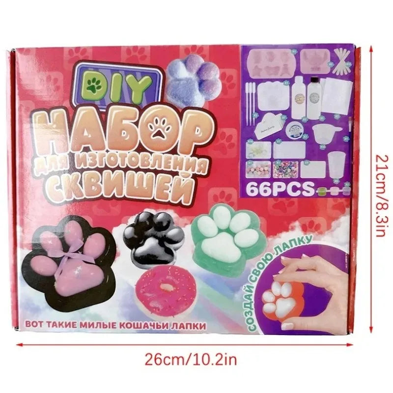 DIY Squishy Kit Set Liquid Gel for Kawaii Cat Claw Cartoon Characters