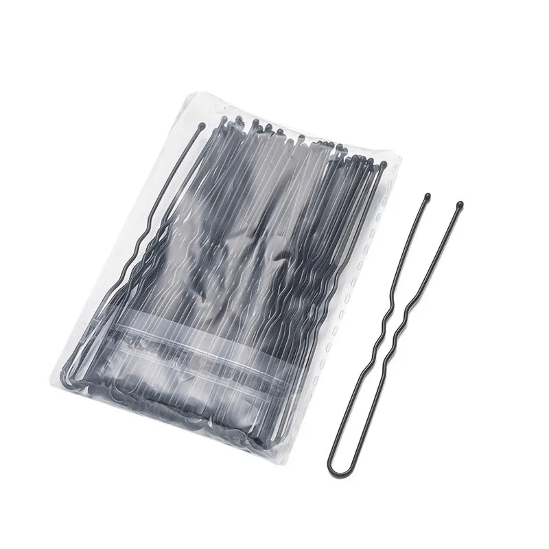 50Pcs Metal Waved U-Shaped Hair Pins for Women and Girls Hair Styling Accessories