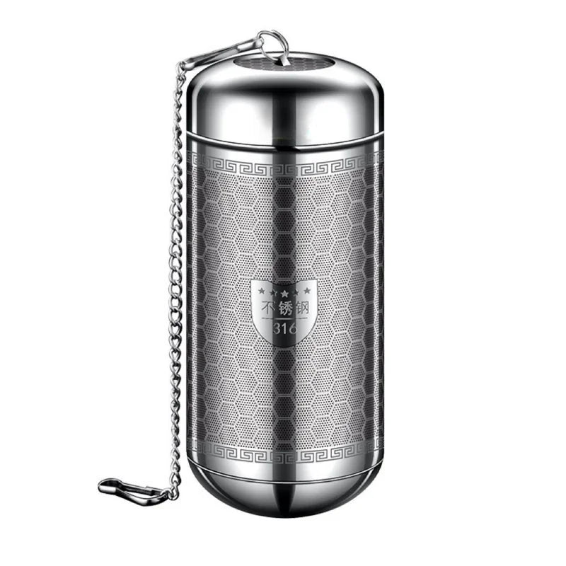 316 Stainless Steel Tea Infuser with Tray and Herbal Filter - Kitchen Tea Strainer Accessory