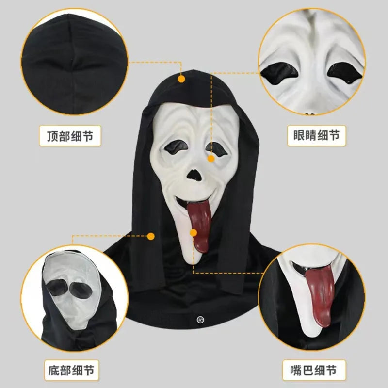 Halloween Horror Mask - Skeleton Screaming Role-Play Prop for Costume Party