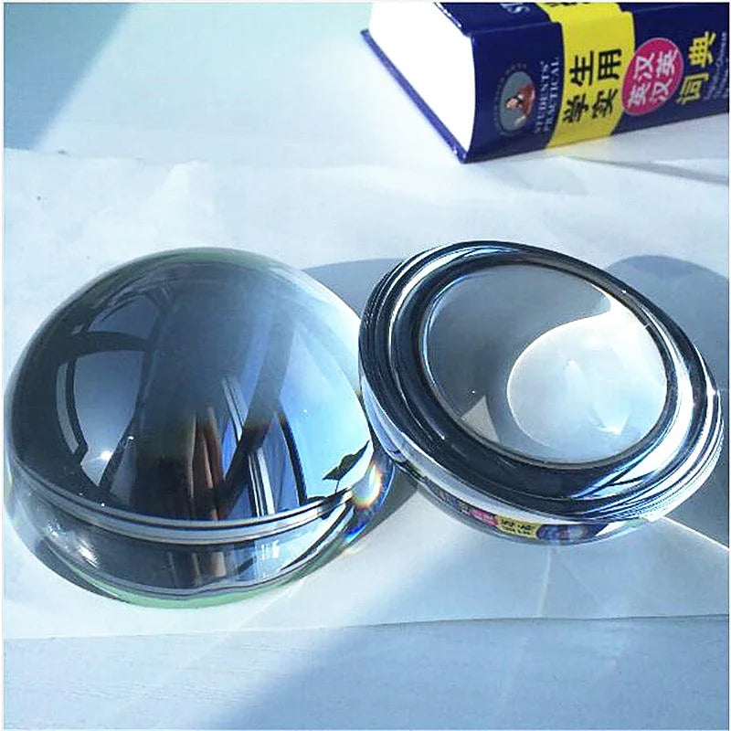 Clear Hemisphere Crystal Ball - Paperweight Decoration, Magnifier Glass 4cm/10cm