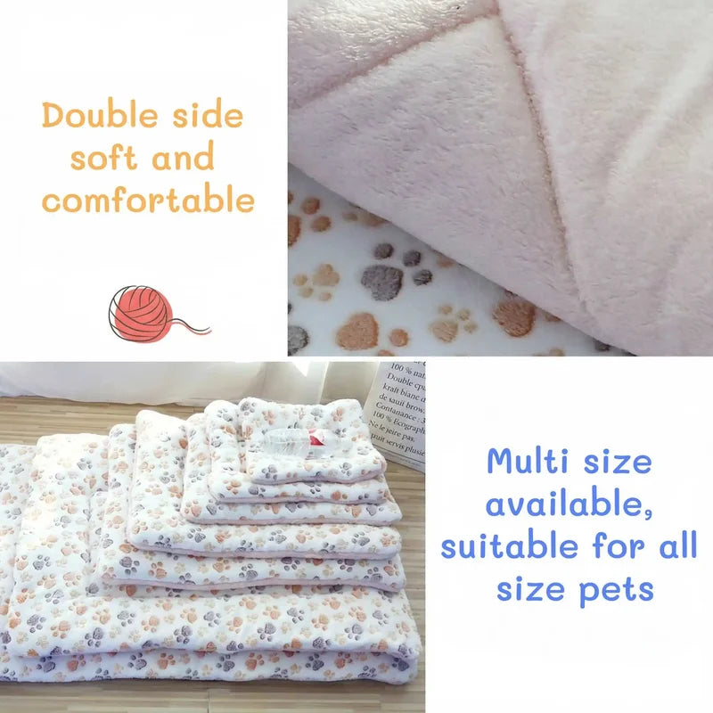 Portable Pet Bed Mat for Dogs & Cats Plush Washable Sofa Cushion Travel Blanket