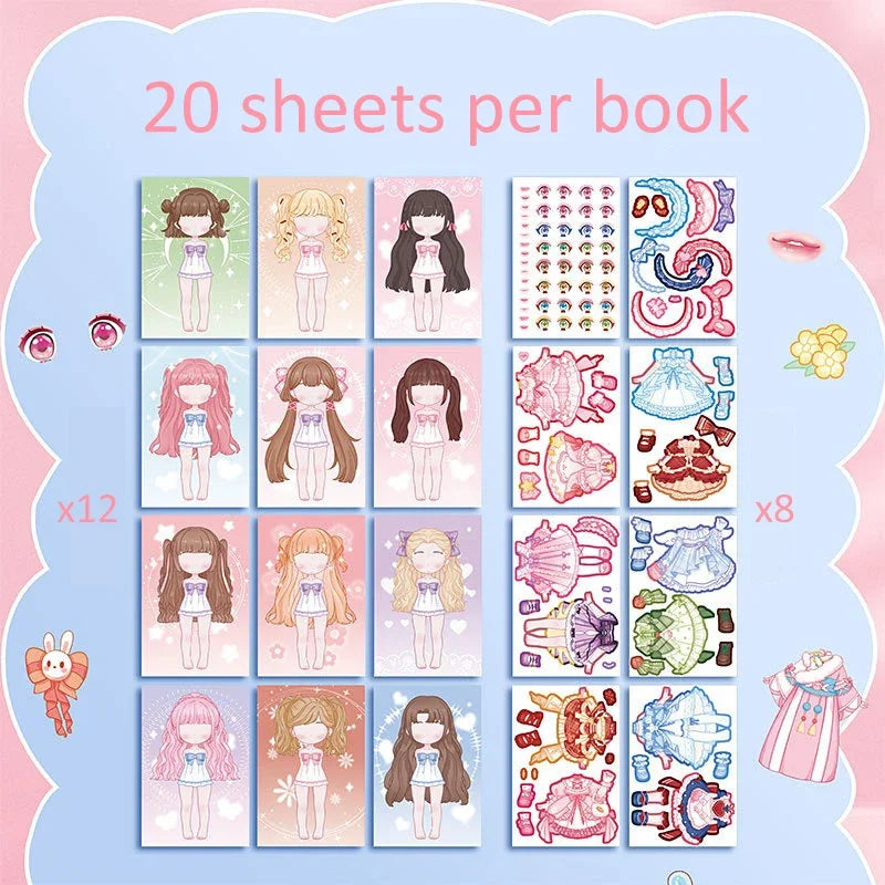 Kids Sticker Book for Girls - DIY Cartoon Makeup & Puzzle Activities