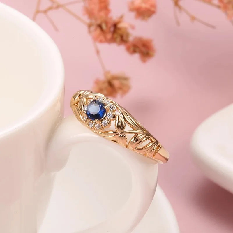 14K Gold Diamond Ring for Women - Engagement Wedding Jewelry with Gemstone
