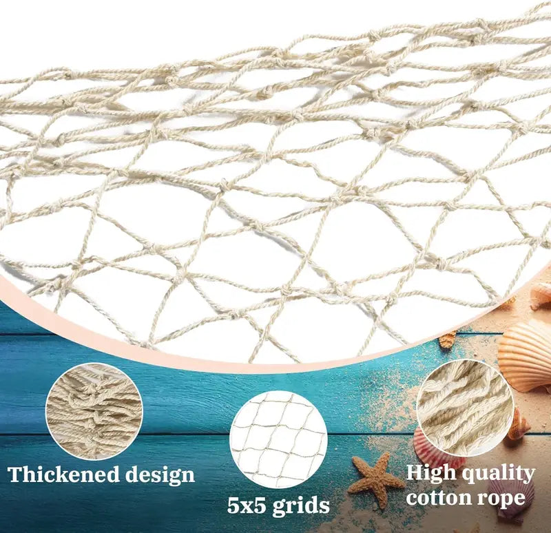 Decorative Fish Net for Wall and Party Decorations 2x1M Nautical Mesh Netting