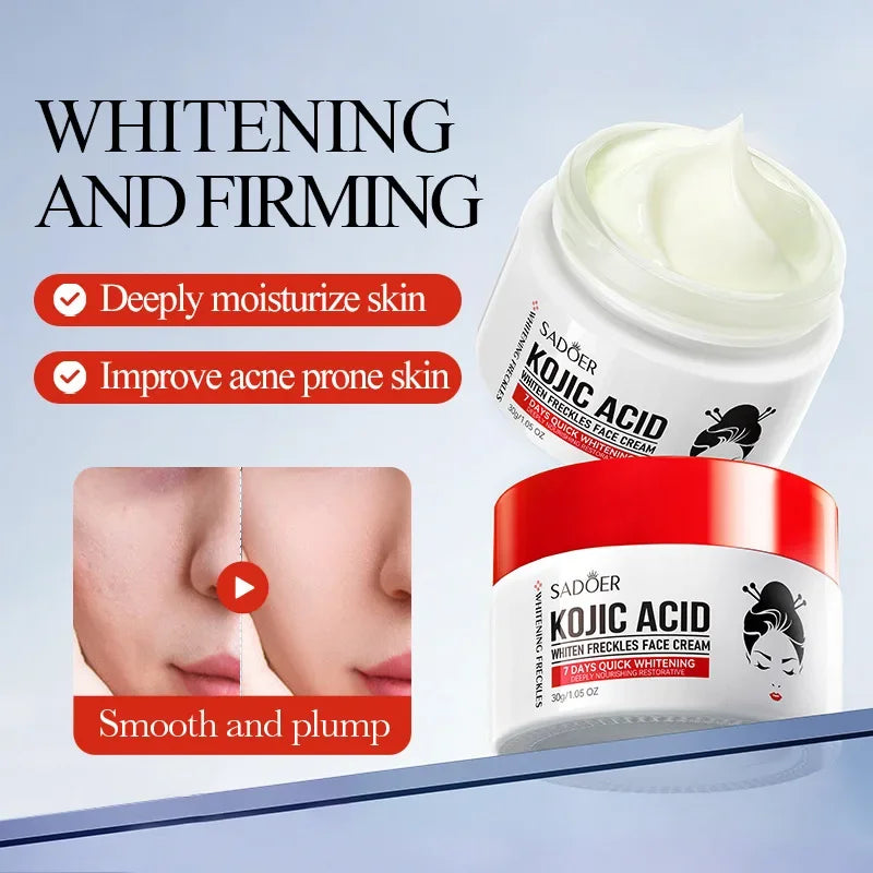 Kojic Acid Skin Care Set with Face and Eye Cream for Brightening & Moisturizing