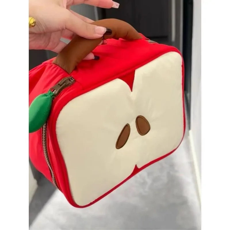 Cute Apple Pattern Makeup Bag Women Travel Cosmetic Organizer Pouch - Christmas Gift