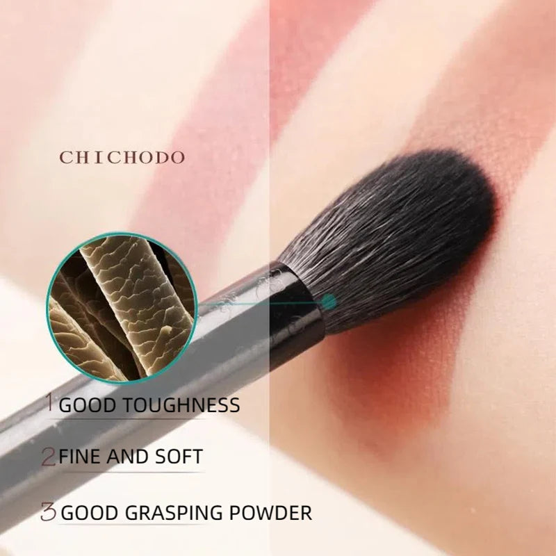 Professional Animal Hair Makeup Brush Set for Highlight Sculpting Powder - Soft Goat Hair
