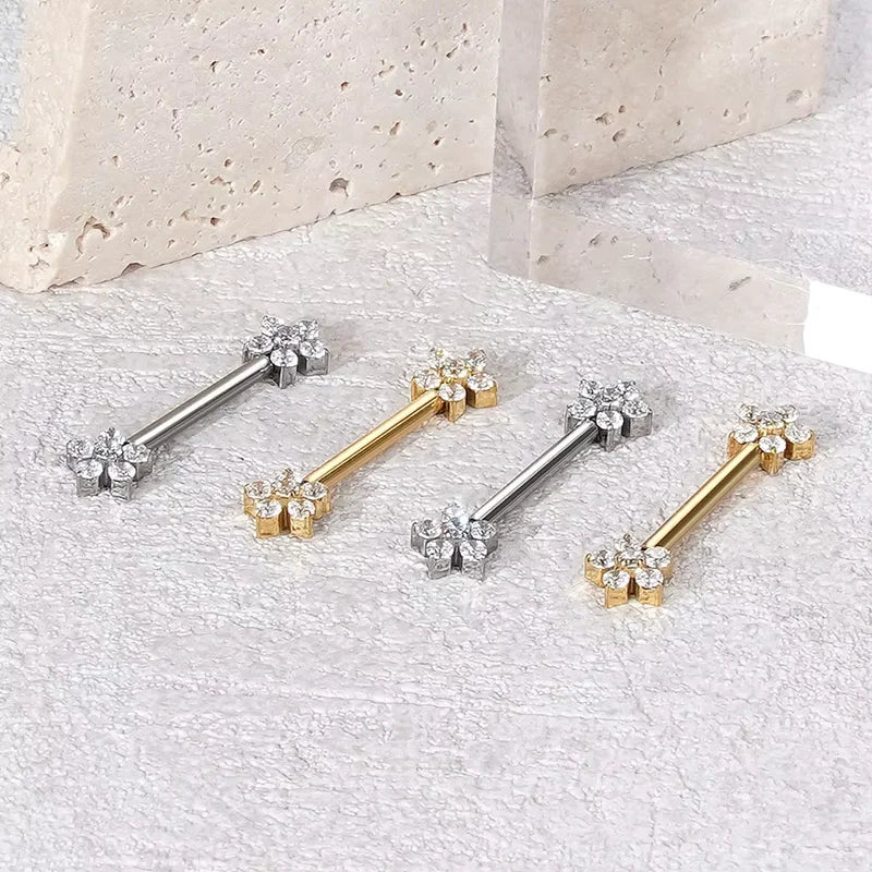 G23 Titanium Nipple Barbell Piercing Ring - Internally Threaded Body Jewelry
