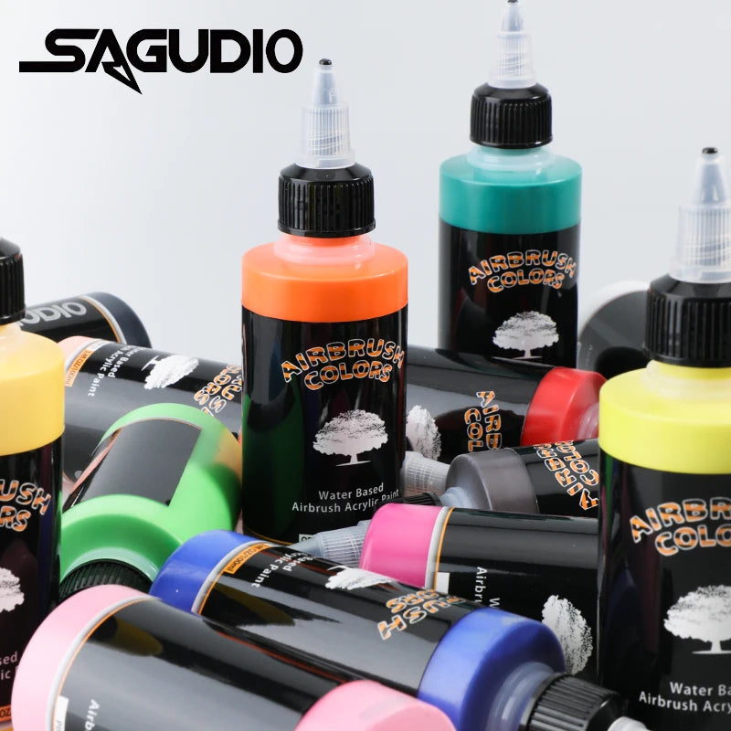 Airbrush Acrylic Paint Set - 100ML DIY Art & Craft Ink for Modeling Textile Wood
