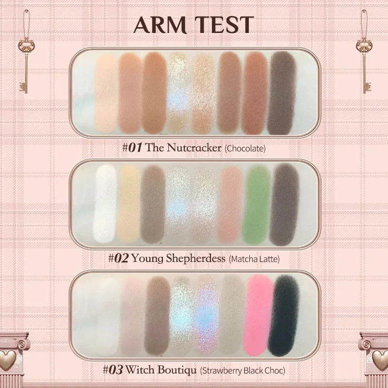 Vegan Pigmented Eyeshadow Palette with Shimmer Matte Glitter Long Lasting