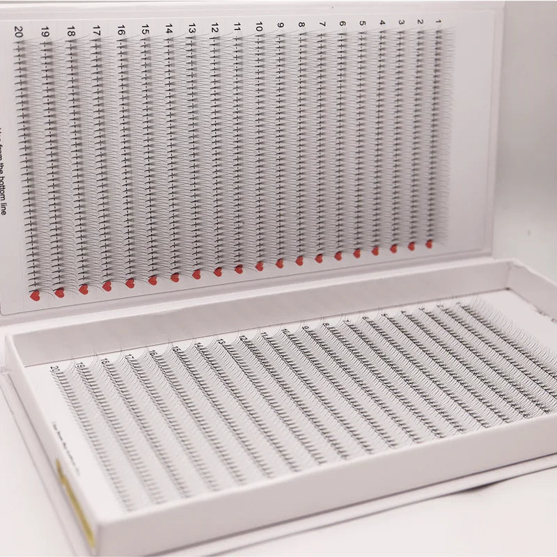 Premade Eyelash Fans 3D 1600 Fans XXL Tray Hybrid Lash Extensions - Multiple Sizes & Curl