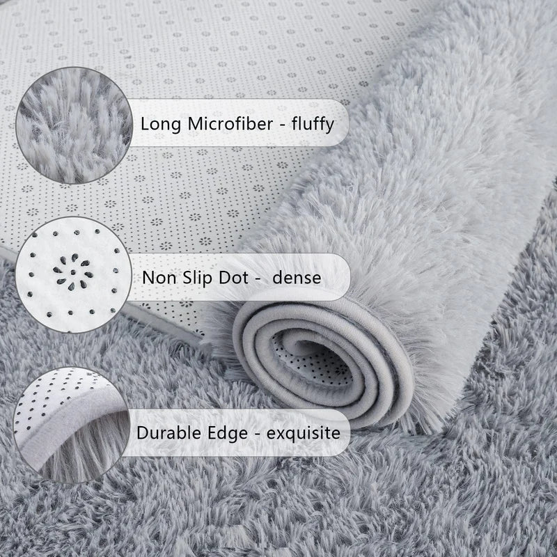 Soft Plush Running Rug for Bedroom and Living Room - Fluffy Floor Carpet