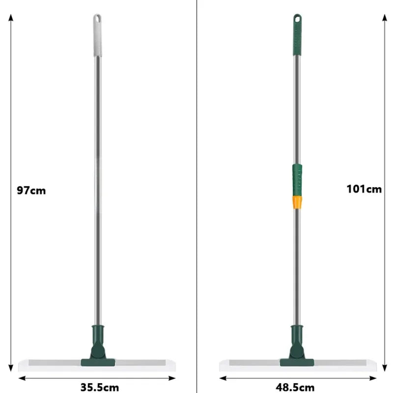 Silicone Floor & Glass Scraper Broom with Squeegee - Multi-Color Household Cleaning Tool