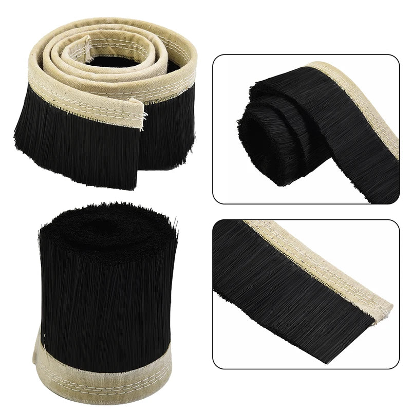 Nylon Dust Cover Brush for CNC Router and Vacuum Cleaner - 70mm/100mm, 1M Length