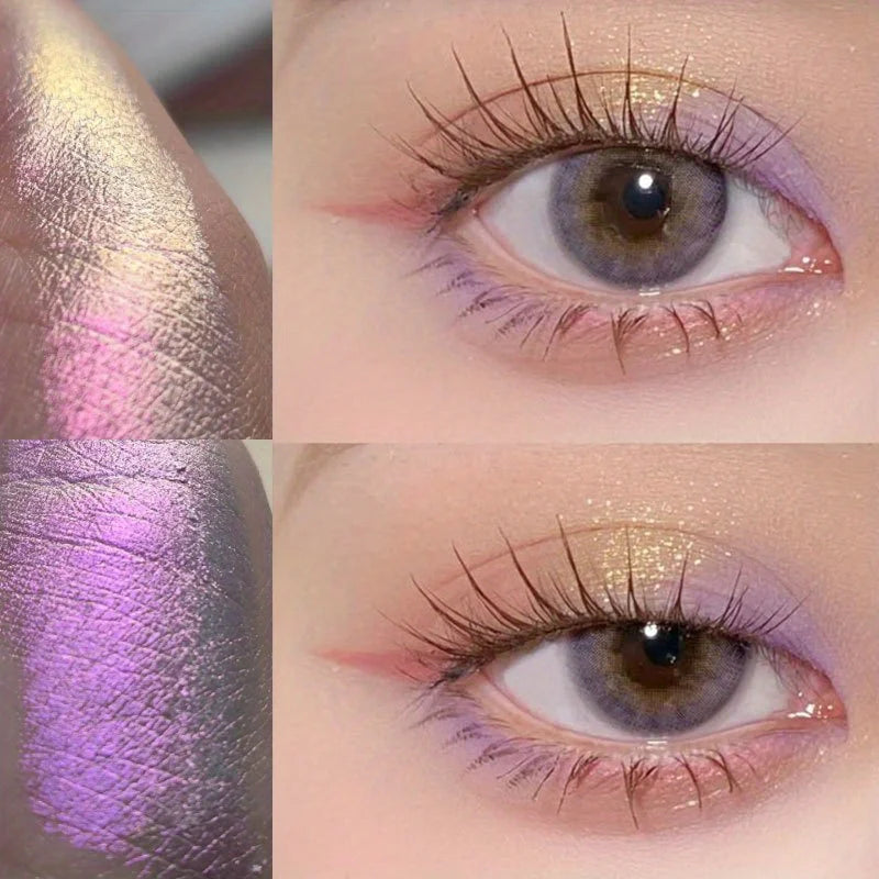 Glitter Eyeshadow Palette with Metallic Gradient Colors for Brightening & Contouring