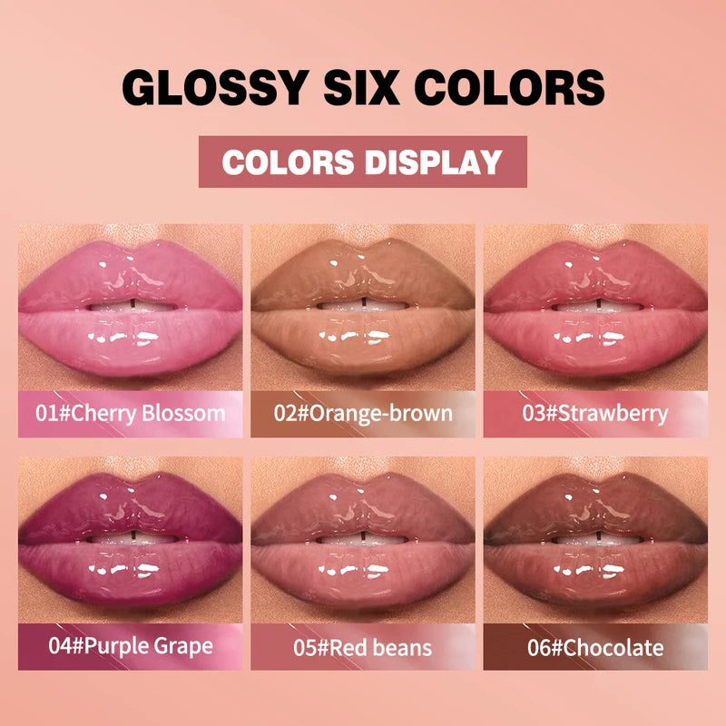 Watery Crystal Jelly Lip Oil Balm - Moisturizing Smoothing Lip Gloss