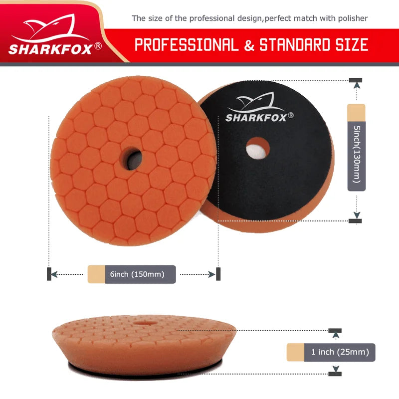 Car Polishing Disc Buffing Pads 5/6 Inch Self-Adhesive Foam for DA/RO Buffing