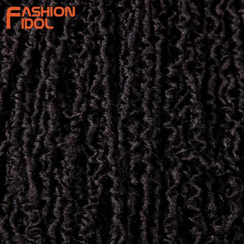 Kinky Curl Faux Locs Crochet Hair Extensions - Ombre Blonde, 18 Inch, 6 Pack