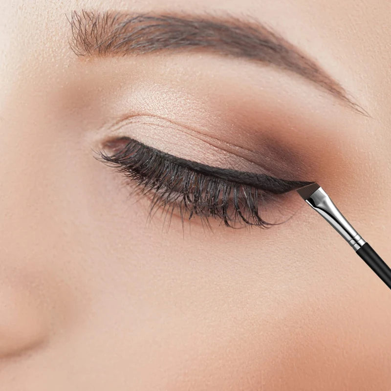 Multi-Function Eyeliner and Eyebrow Makeup Brush Set - Sickle Blade Design