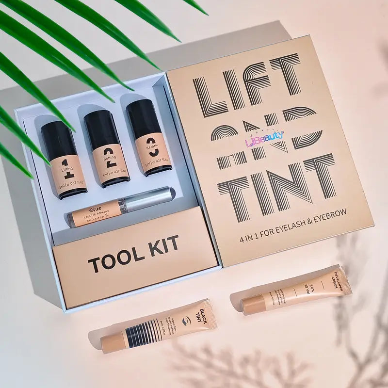 Lash Lift & Brow Tint Kit for Eyelash Perming and Eyebrow Dye - Long Lasting 5-8 Weeks