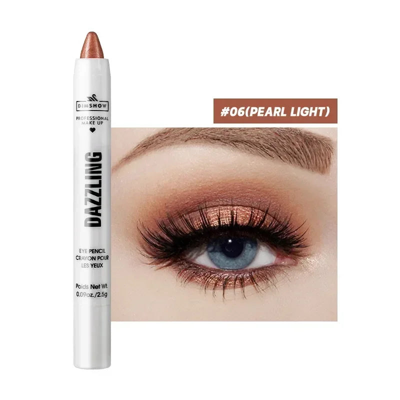 12-Color Waterproof Glitter Eyeshadow Pencil Set - Long-Lasting, Smudge-Proof Makeup Tool