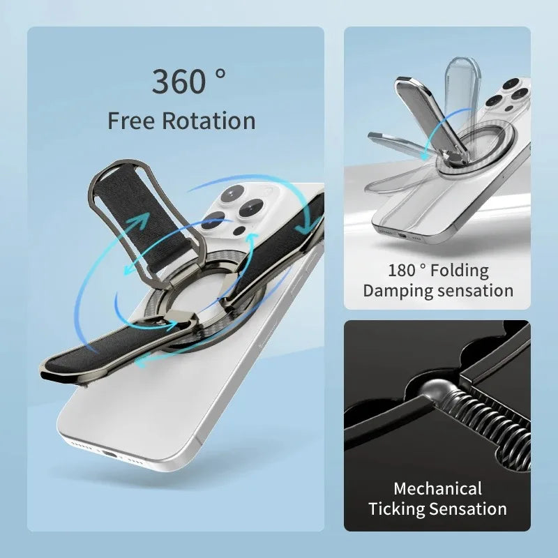 Magnetic Foldable Phone Stand Holder for iPhone - Rotatable Desk Buckle