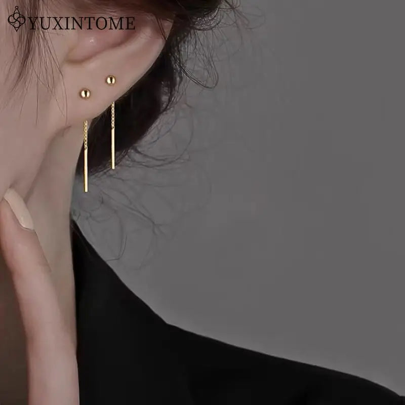 Sterling Silver Ear Wire Stud Earrings Small Round Bead Jewelry for Pierced Ears