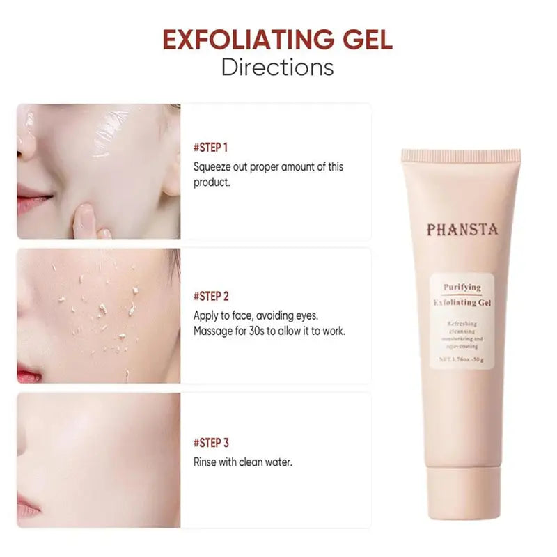 Deep Cleansing Face Exfoliating Gel for Pores & Oil Control - Gentle Skin Scrub