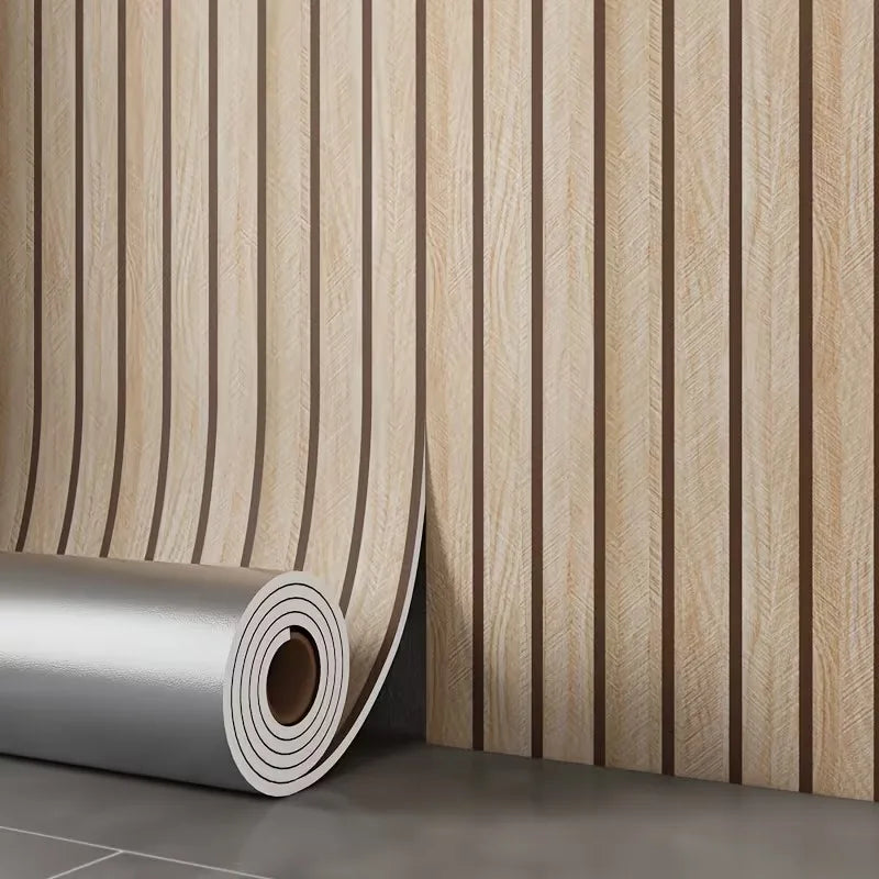 Self-Adhesive Wood Grain Wall Panels - Waterproof 3D Grille Stickers for Home Decor