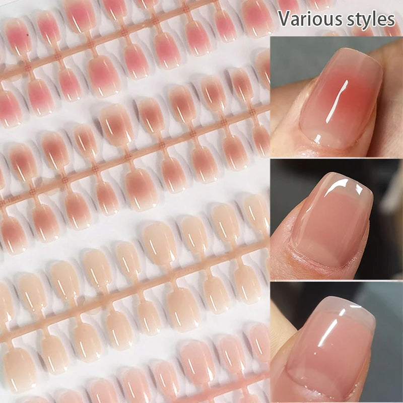 30Pcs Nude Color Fake Nail Sets - Press On Full Cover Nail Tips for Manicure