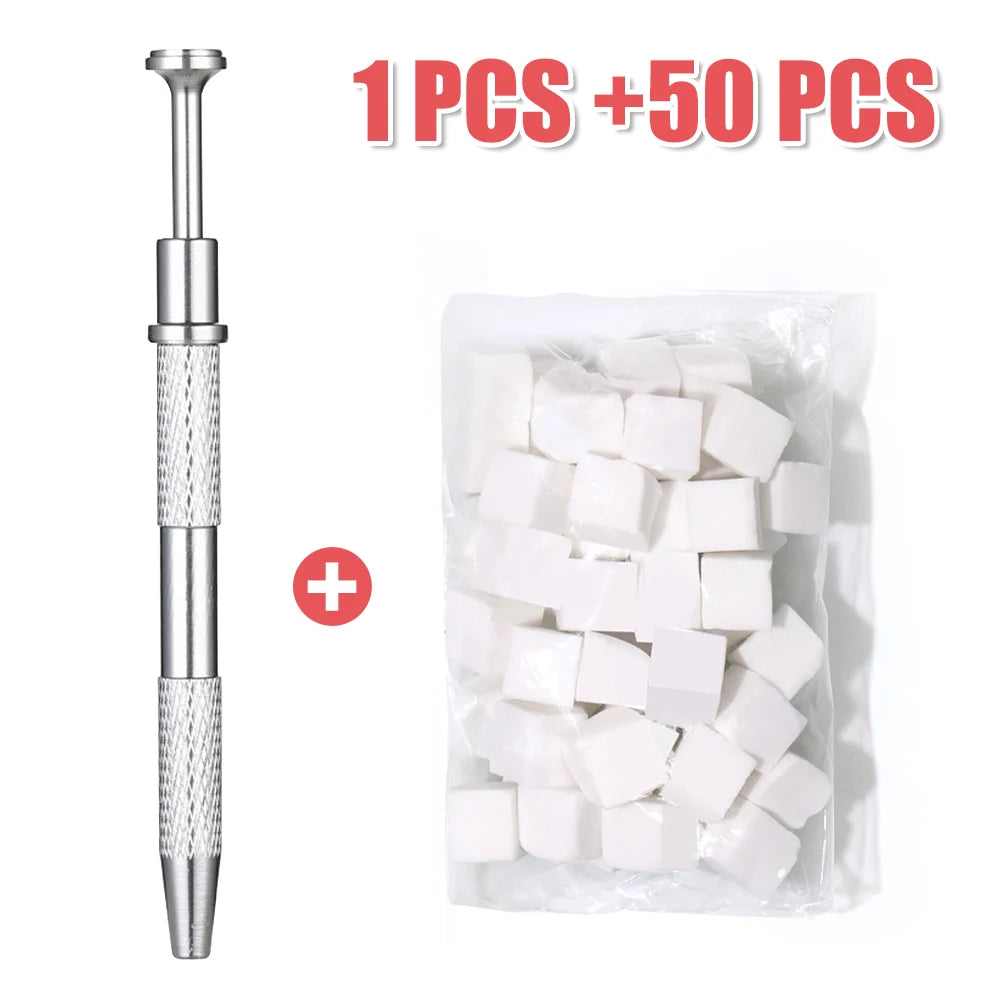DIY Nail Art Sponge Set with Gripper Tool - 50 Mini Sponges for Gradient Nails