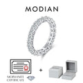 D Color Moissanite Eternity Band Ring 925 Sterling Silver Stackable Jewelry for Women