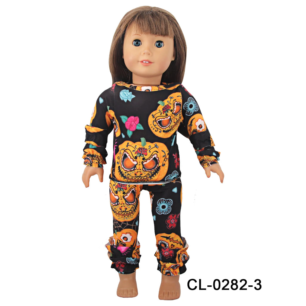 Halloween Doll Clothes Festival Pumpkin Skeleton Costumes for 18 Inch & 43cm Dolls