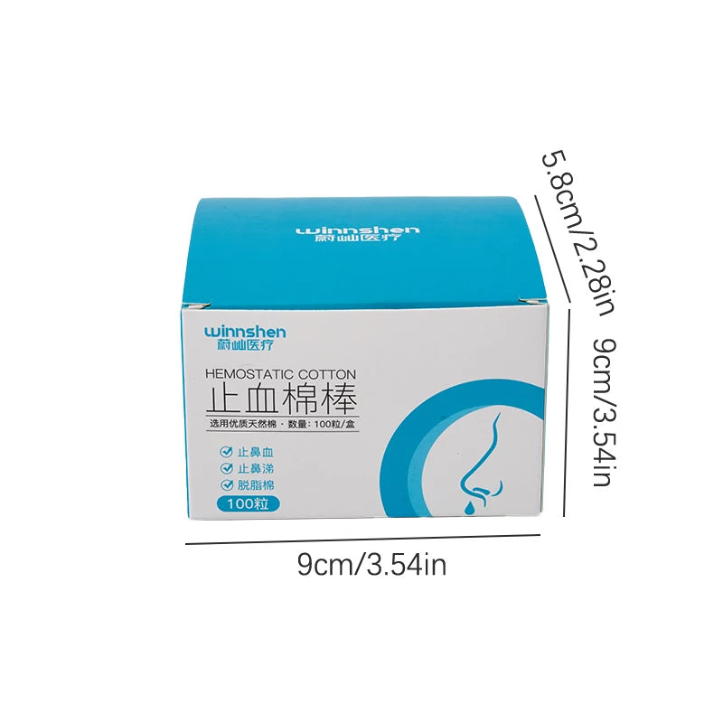 Children's Nose Bleeding Stopper Cotton Swabs 100Pcs - Soft, Hygienic & Absorbent