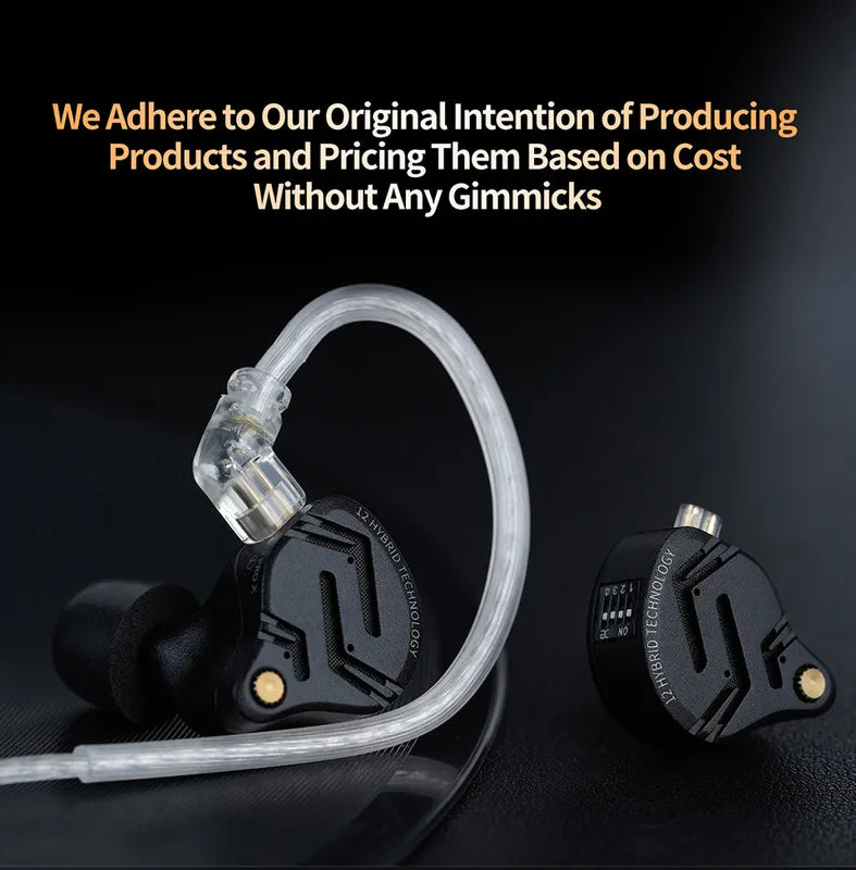 KZ ZS12 PRO X Hybrid In-Ear Monitors High-Performance Earphones with Detachable Cable